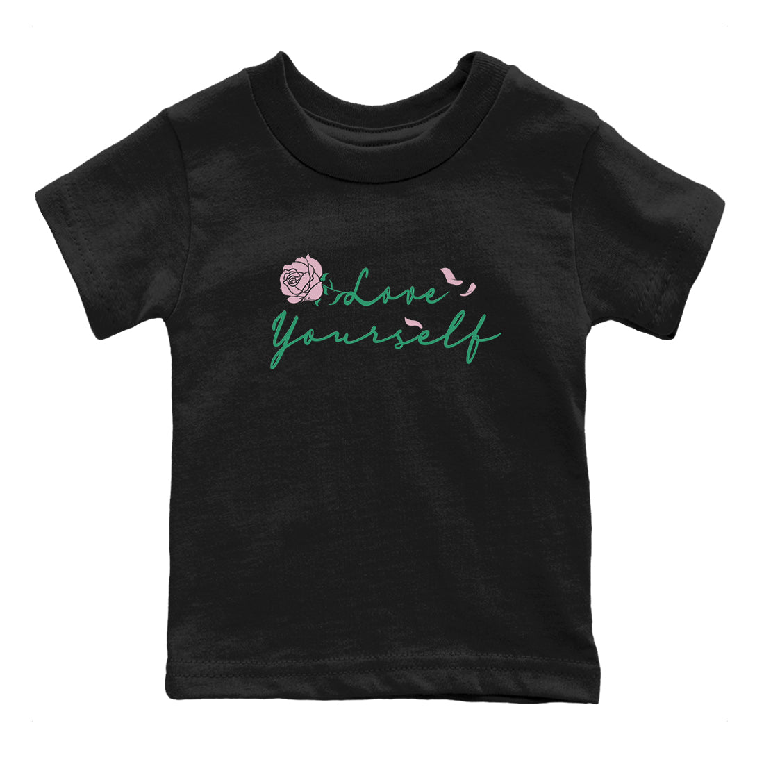 Dunk Low Medium Soft Pink Malachite shirt to match jordans Love Yourself sneaker tees Dunk Medium Soft Pink Malachite SNRT sneaker release tees baby toddler Black 2 cotton Shirt