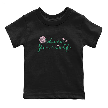Dunk Low Medium Soft Pink Malachite shirt to match jordans Love Yourself sneaker tees Dunk Medium Soft Pink Malachite SNRT sneaker release tees baby toddler Black 2 cotton Shirt