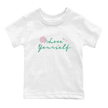 Dunk Low Medium Soft Pink Malachite shirt to match jordans Love Yourself sneaker tees Dunk Medium Soft Pink Malachite SNRT sneaker release tees baby toddler White 2 cotton Shirt