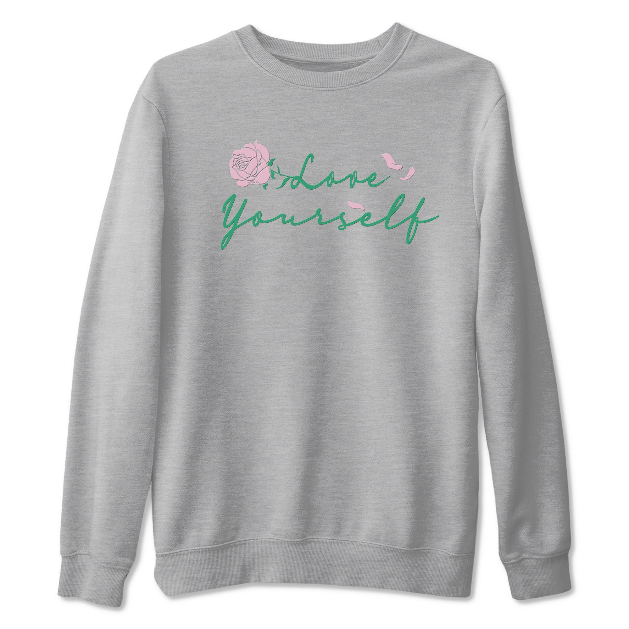 Dunk Low Medium Soft Pink Malachite shirt to match jordans Love Yourself sneaker tees Dunk Medium Soft Pink Malachite SNRT Sneaker Release Tees unisex cotton Heather Grey 2 crew neck shirt