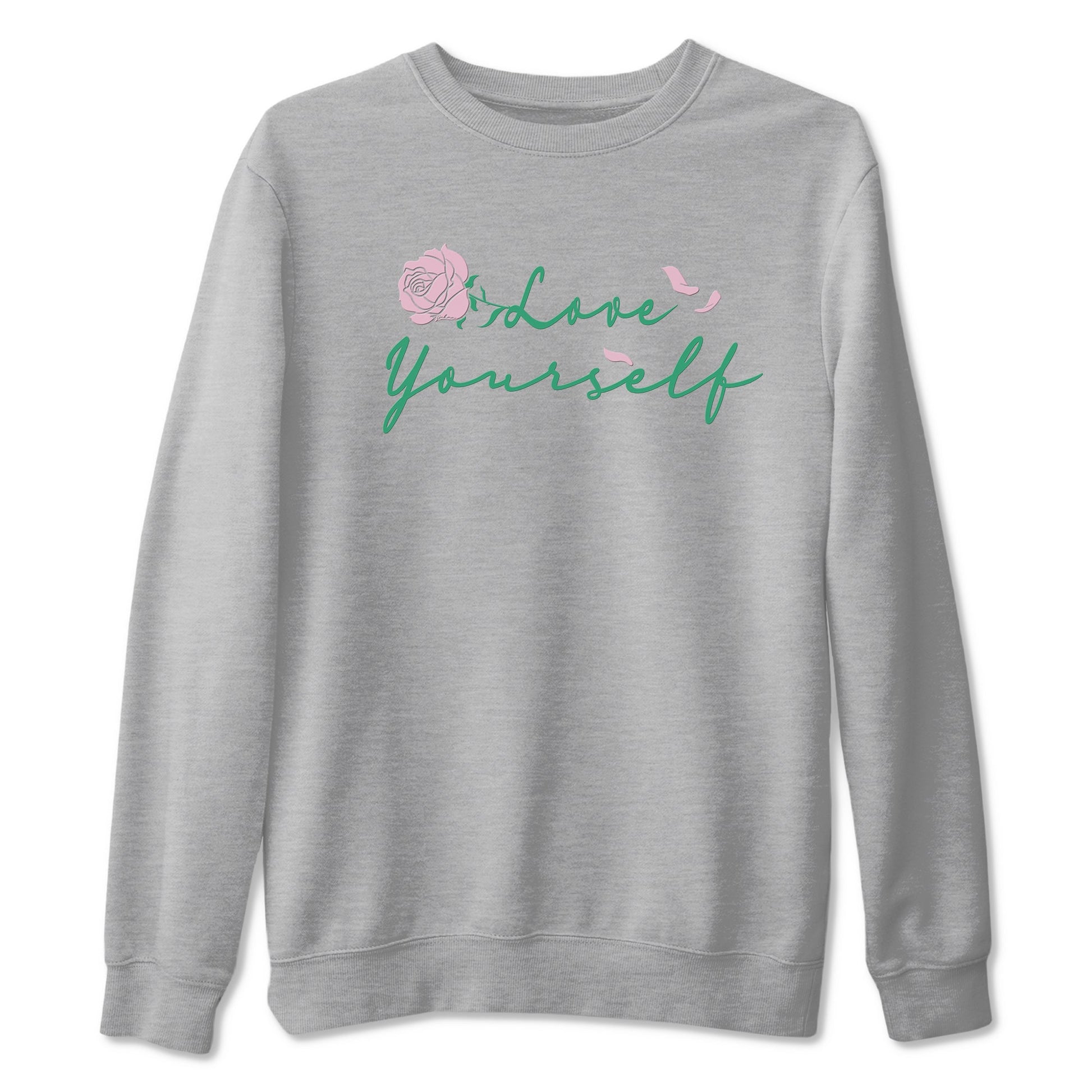 Dunk Low Medium Soft Pink Malachite shirt to match jordans Love Yourself sneaker tees Dunk Medium Soft Pink Malachite SNRT Sneaker Release Tees unisex cotton Heather Grey 2 crew neck shirt