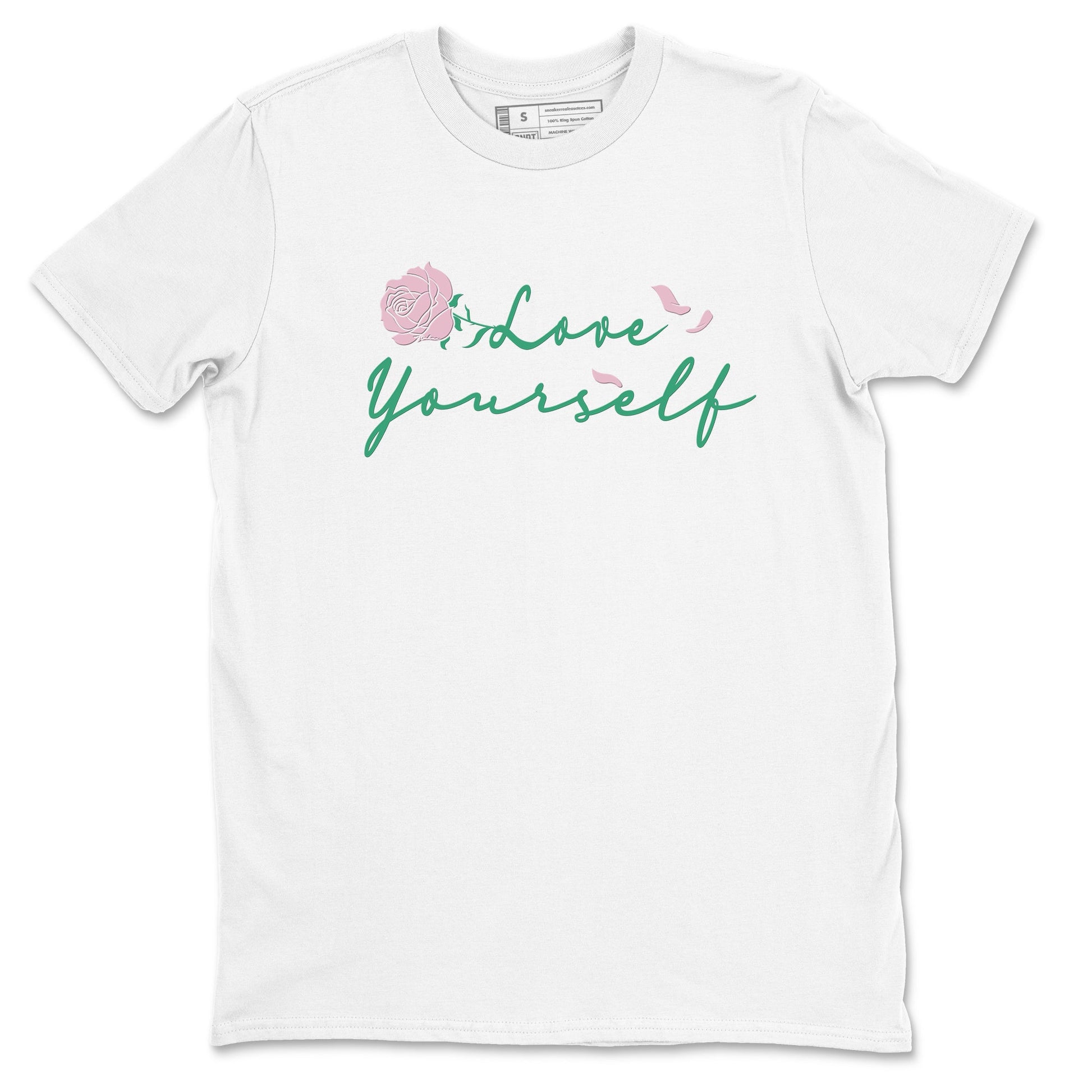 Dunk Low Medium Soft Pink Malachite shirt to match jordans Love Yourself sneaker tees Dunk Medium Soft Pink Malachite SNRT Sneaker Release Tees unisex cotton White 2 crew neck shirt