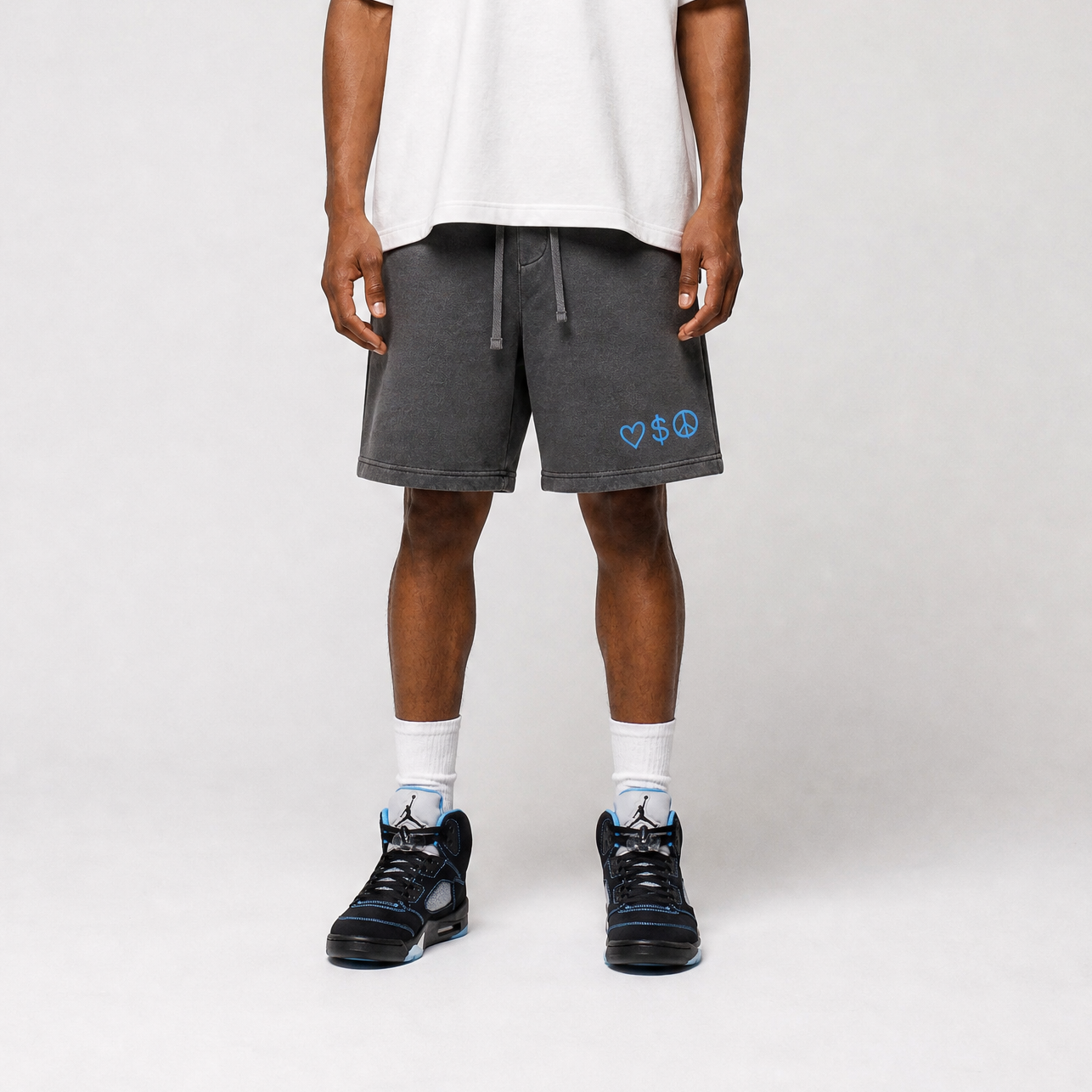 Love Money Peace Symbol Premium Fleece Shorts - SNRT Sneaker T-shirts