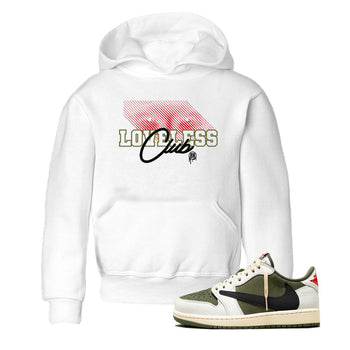 1s Travis Scott Medium Olive shirts to match jordans Loveless Club sneaker match tees Air Jordan 1 Travis Scott Medium Olive SNRT Sneaker Tees streetwear brand Baby and Youth White 1 cotton tee