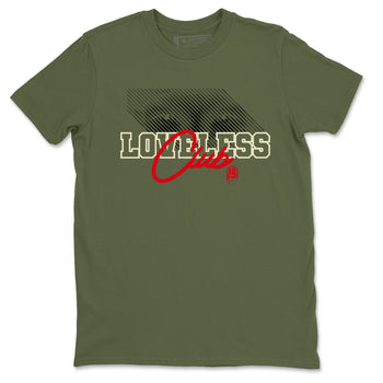1s Travis Scott Medium Olive shirts to match jordans Loveless Club sneaker match tees Air Jordan 1 Travis Scott Medium Olive SNRT Sneaker Tees streetwear brand Military Green 2 unisex cotton tee