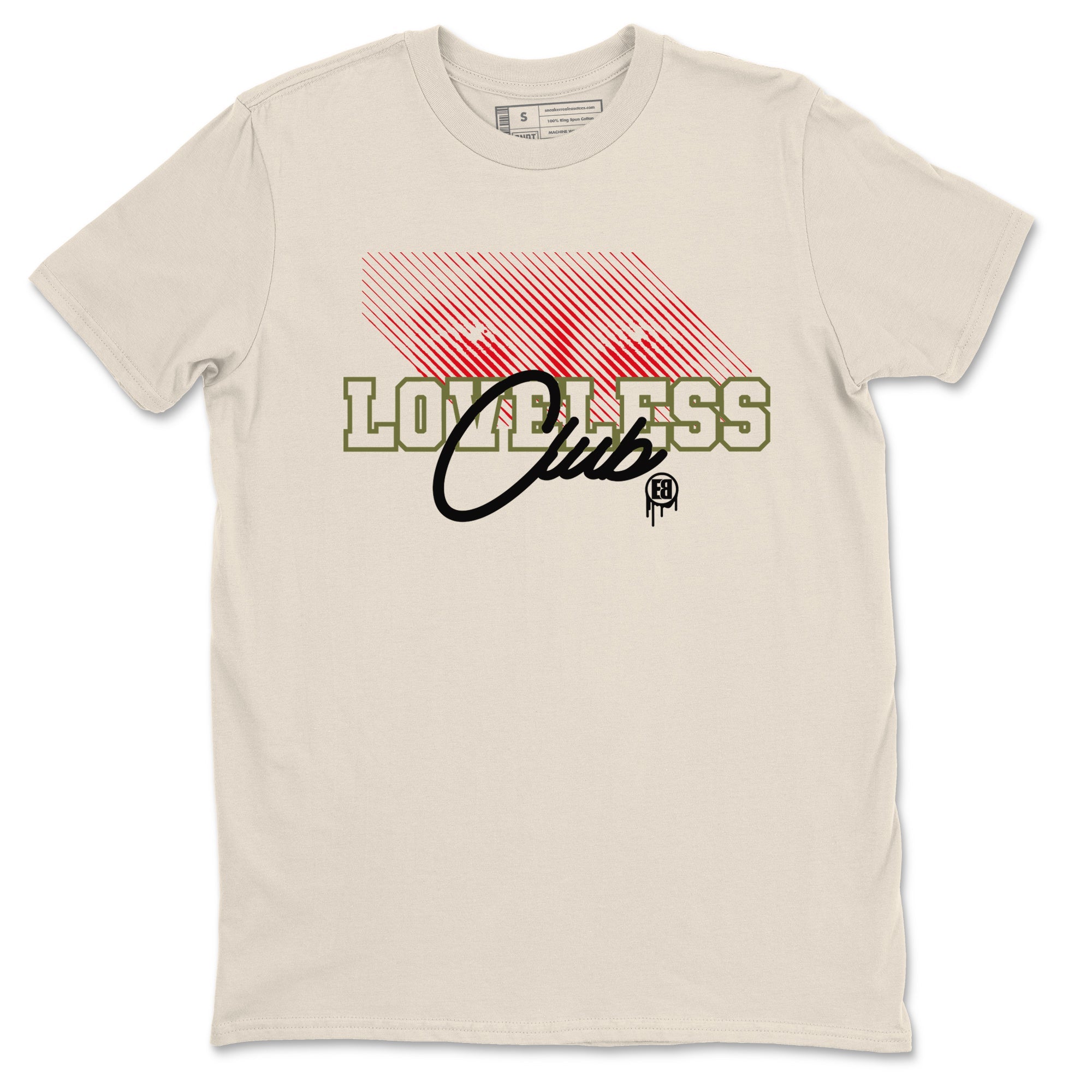 1s Travis Scott Medium Olive shirts to match jordans Loveless Club sneaker match tees Air Jordan 1 Travis Scott Medium Olive SNRT Sneaker Tees streetwear brand Natural 2 unisex cotton tee