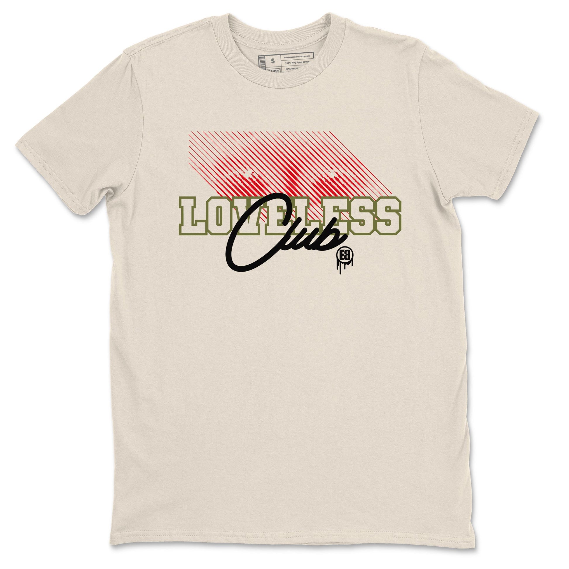 1s Travis Scott Medium Olive shirts to match jordans Loveless Club sneaker match tees Air Jordan 1 Travis Scott Medium Olive SNRT Sneaker Tees streetwear brand Natural 2 unisex cotton tee