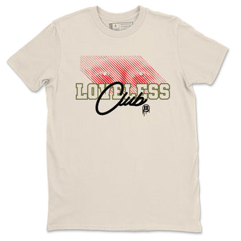 1s Travis Scott Medium Olive shirts to match jordans Loveless Club sneaker match tees Air Jordan 1 Travis Scott Medium Olive SNRT Sneaker Tees streetwear brand Natural 2 unisex cotton tee