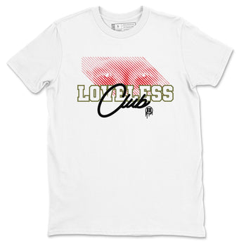 1s Travis Scott Medium Olive shirts to match jordans Loveless Club sneaker match tees Air Jordan 1 Travis Scott Medium Olive SNRT Sneaker Tees streetwear brand White 2 unisex cotton tee