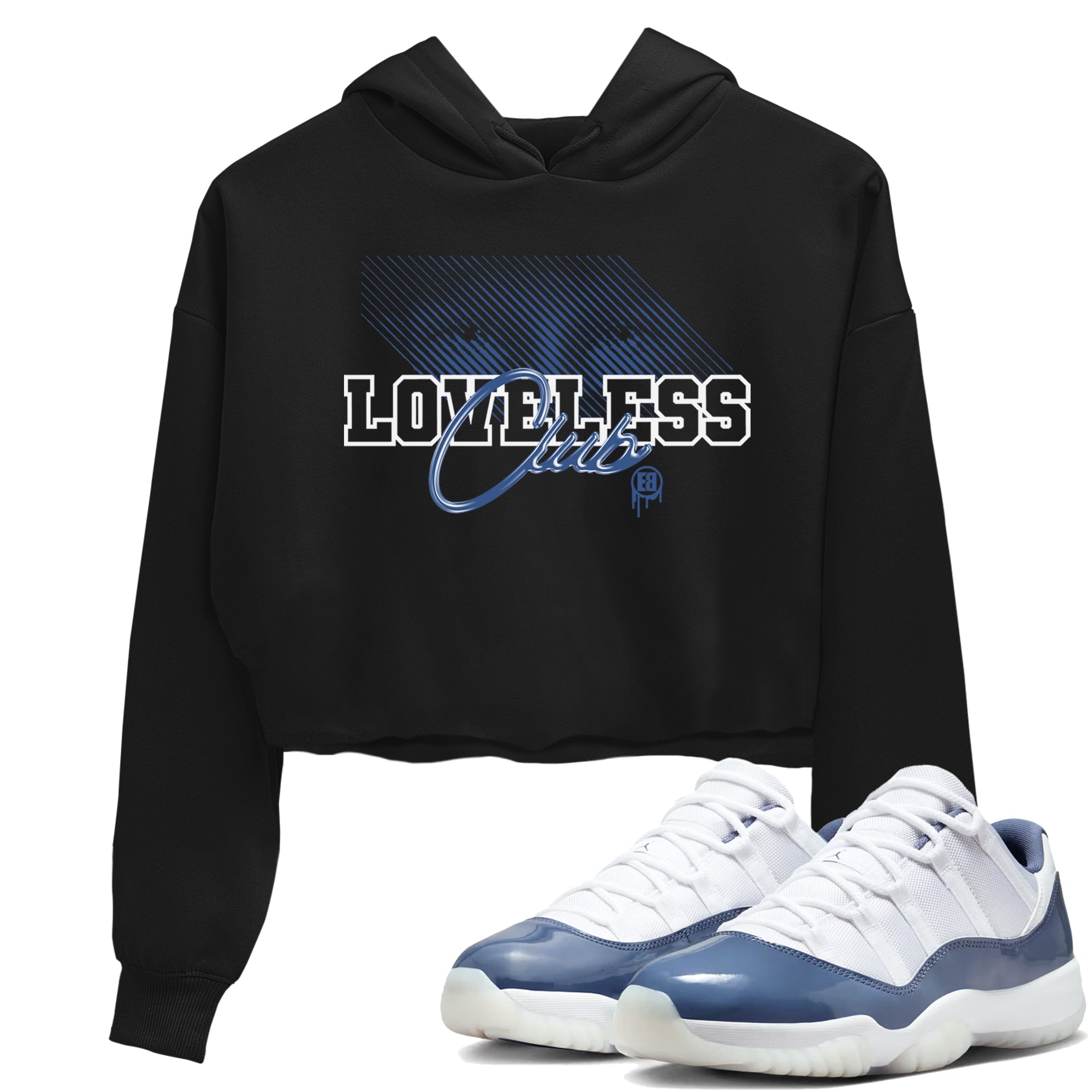 AJ11 Diffused Blue shirts to match jordans Loveless Club sneaker match tees Air Jordan 11 Diffused Blue SNRT Sneaker Tees streetwear brand Black 1 crop tee