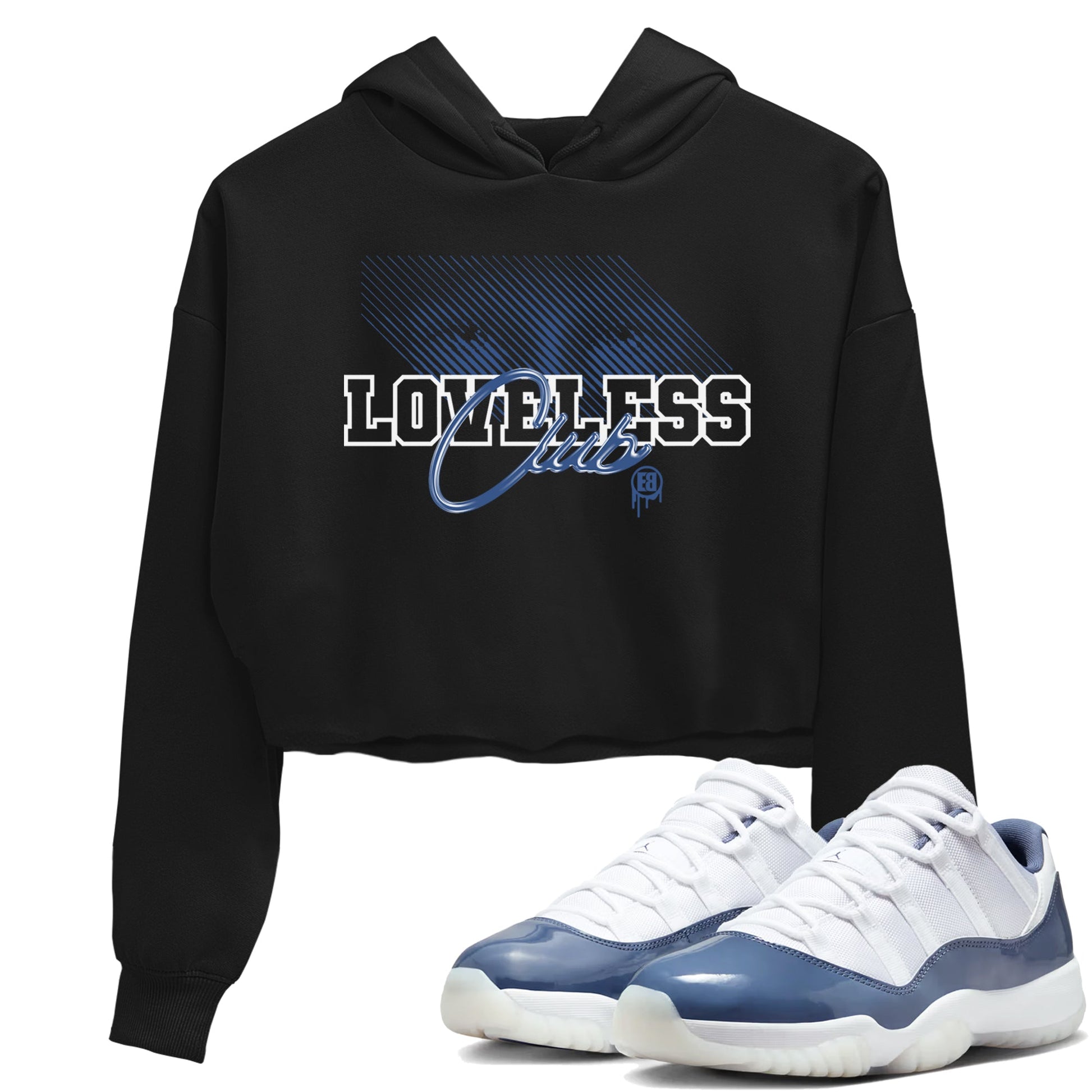 AJ11 Diffused Blue shirts to match jordans Loveless Club sneaker match tees Air Jordan 11 Diffused Blue SNRT Sneaker Tees streetwear brand Black 1 crop tee