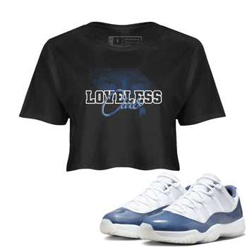 AJ11 Diffused Blue shirts to match jordans Loveless Club sneaker match tees Air Jordan 11 Diffused Blue SNRT Sneaker Tees streetwear brand Black 1 crop tee