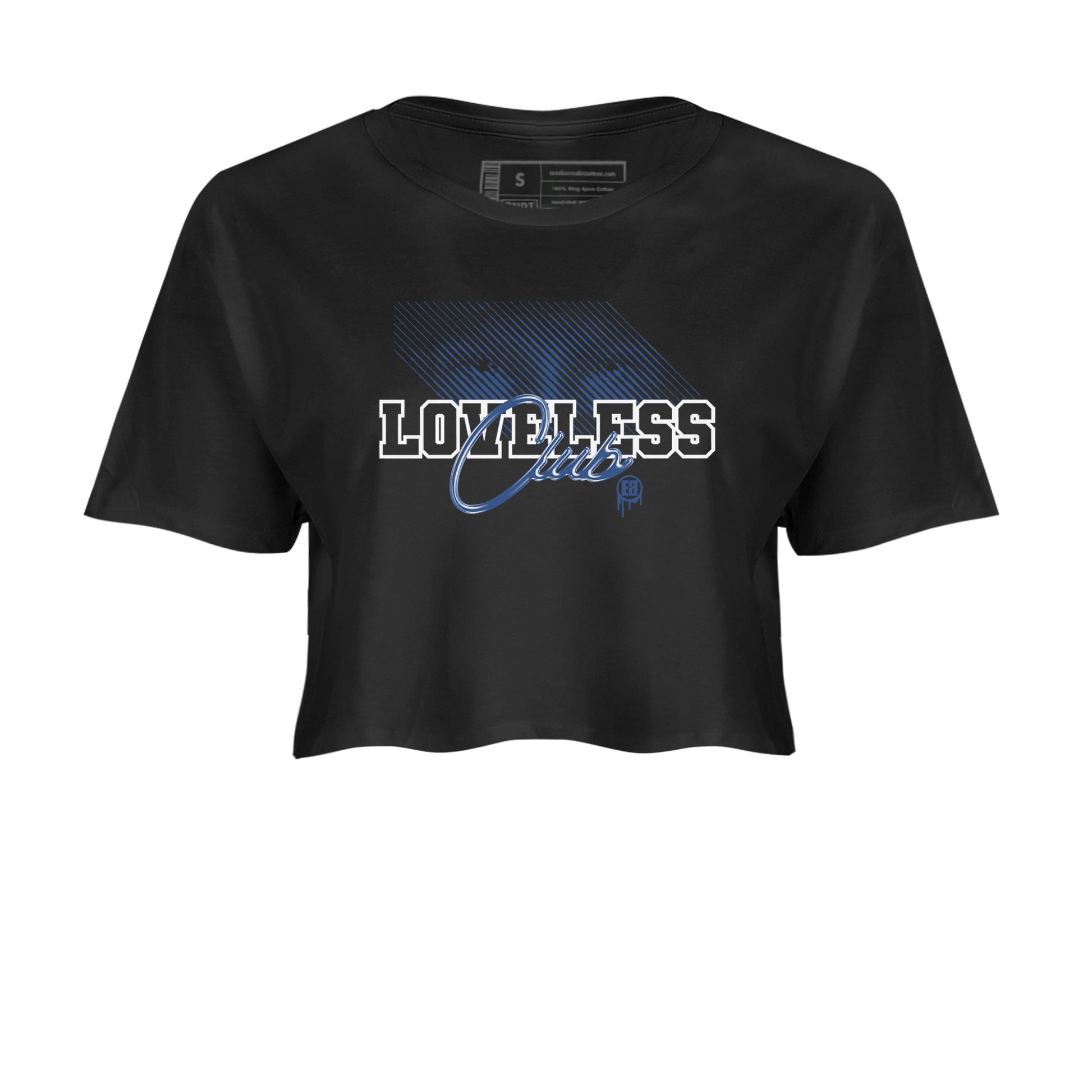 AJ11 Diffused Blue shirts to match jordans Loveless Club sneaker match tees Air Jordan 11 Diffused Blue SNRT Sneaker Tees streetwear brand Black 2 crop tee