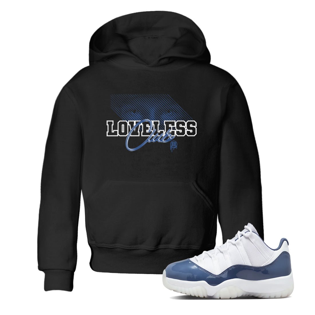 AJ11 Diffused Blue shirts to match jordans Loveless Club sneaker match tees Air Jordan 11 Diffused Blue SNRT Sneaker Tees streetwear brand Baby and Youth Black 1 cotton tee
