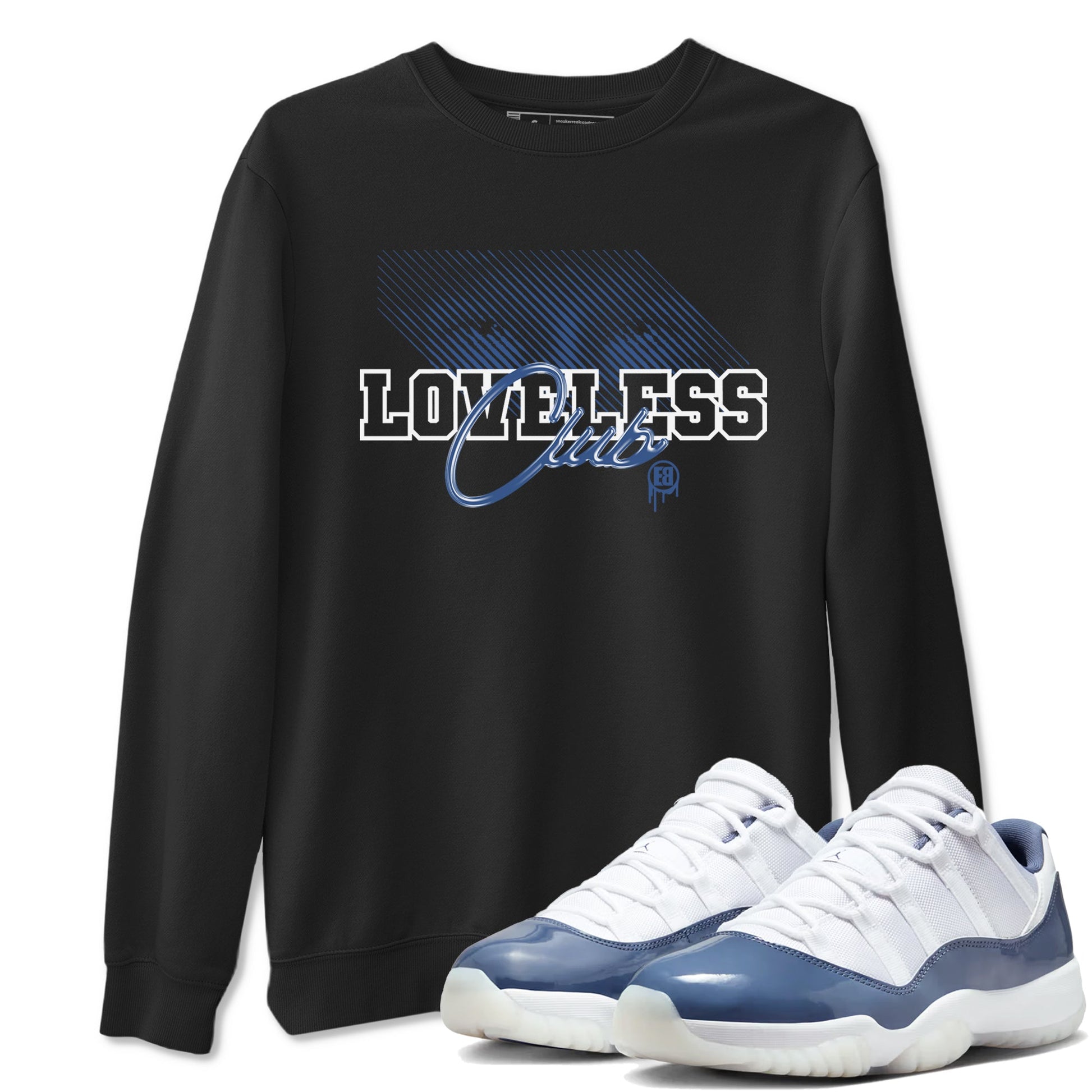 AJ11 Diffused Blue shirts to match jordans Loveless Club sneaker match tees Air Jordan 11 Diffused Blue SNRT Sneaker Tees streetwear brand Black 1 unisex cotton tee