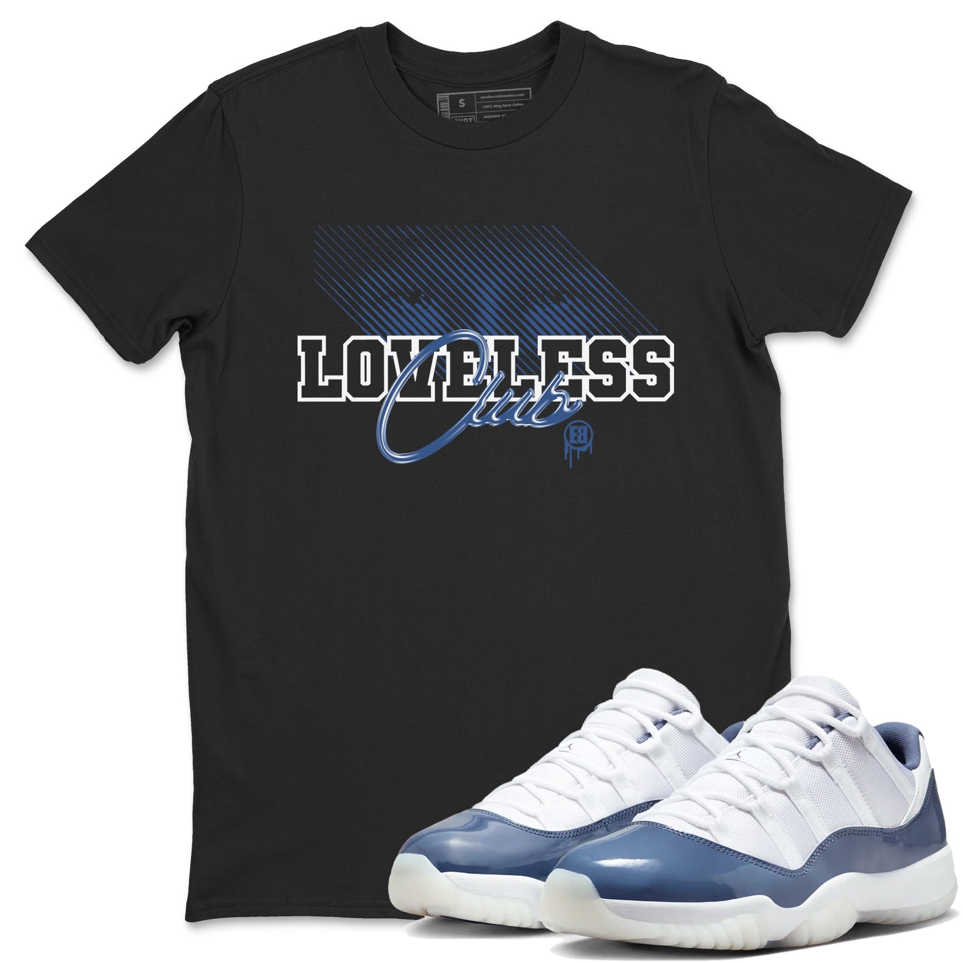 AJ11 Diffused Blue shirts to match jordans Loveless Club sneaker match tees Air Jordan 11 Diffused Blue SNRT Sneaker Tees streetwear brand Black 1 unisex cotton tee