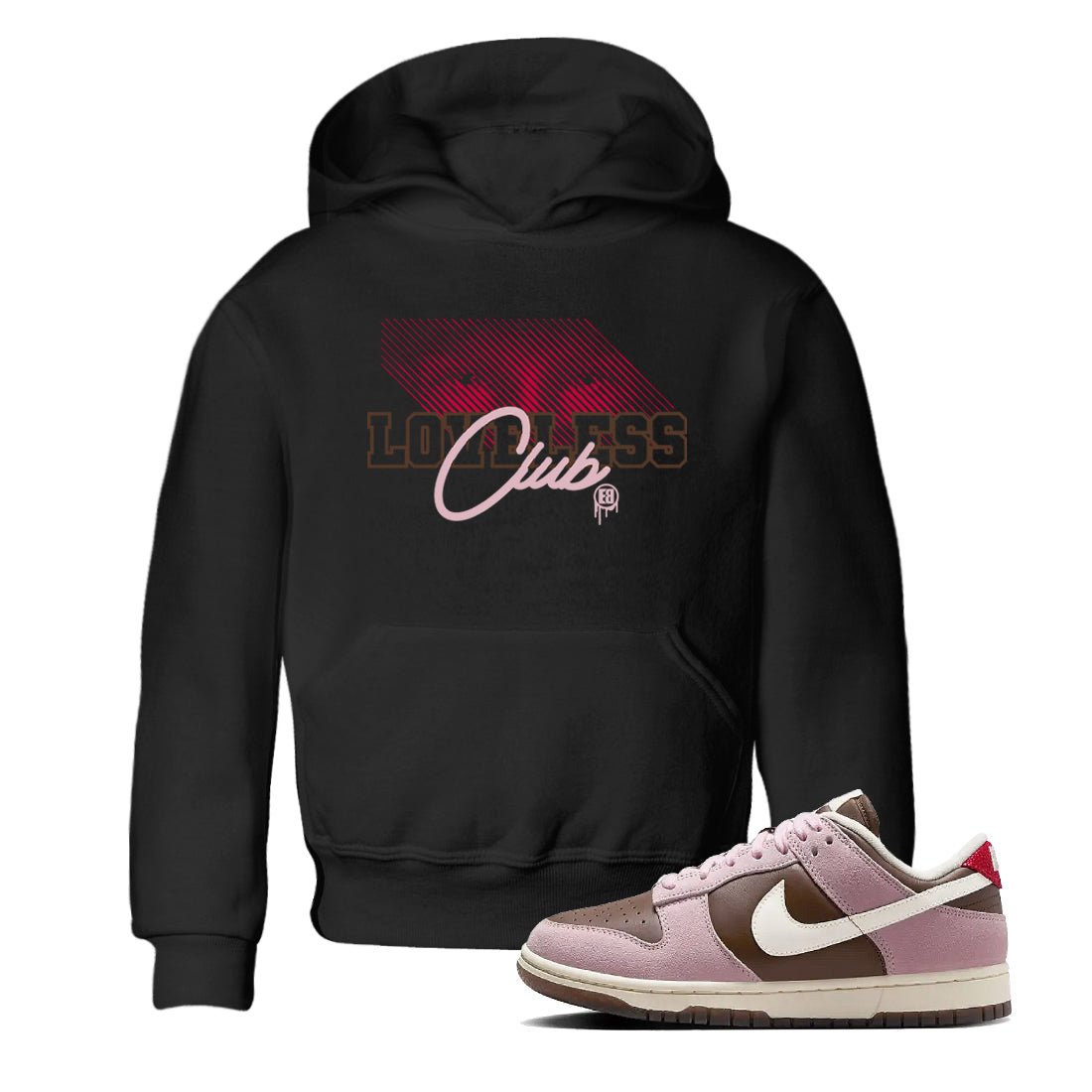 Dunk Cacao Wow And Pink Foam shirts to match jordans Loveless Club sneaker match tees Dunk Cacao Wow And Pink Foam SNRT Sneaker Tees streetwear brand Baby and Youth Black 1 cotton tee