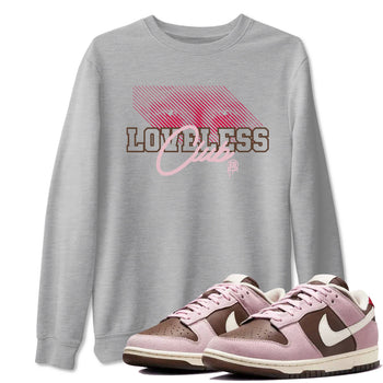 Dunk Cacao Wow And Pink Foam shirts to match jordans Loveless Club sneaker match tees Dunk Cacao Wow And Pink Foam SNRT Sneaker Tees streetwear brand Heather Grey 1 unisex cotton tee