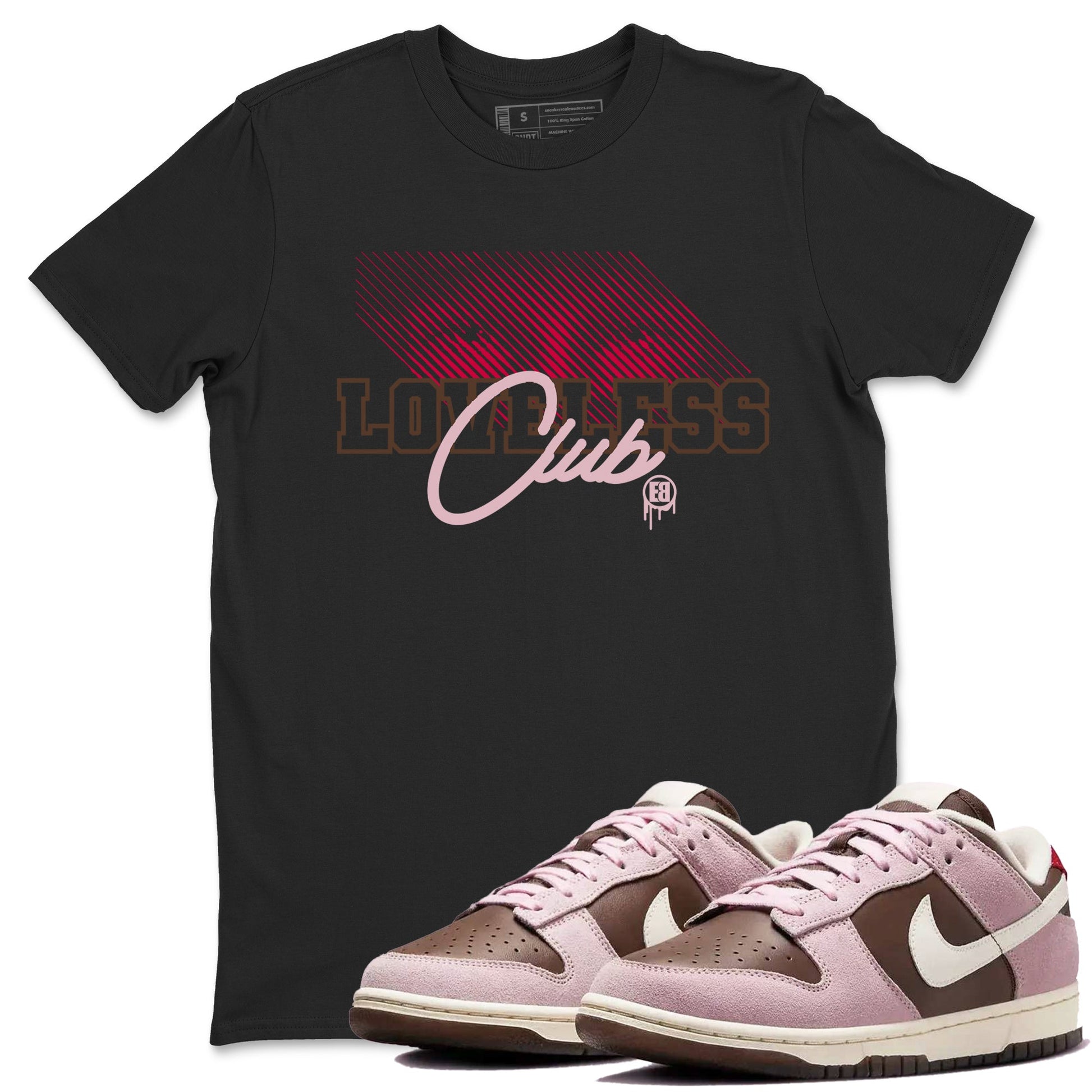 Dunk Cacao Wow And Pink Foam shirts to match jordans Loveless Club sneaker match tees Dunk Cacao Wow And Pink Foam SNRT Sneaker Tees streetwear brand Black 1 unisex cotton tee