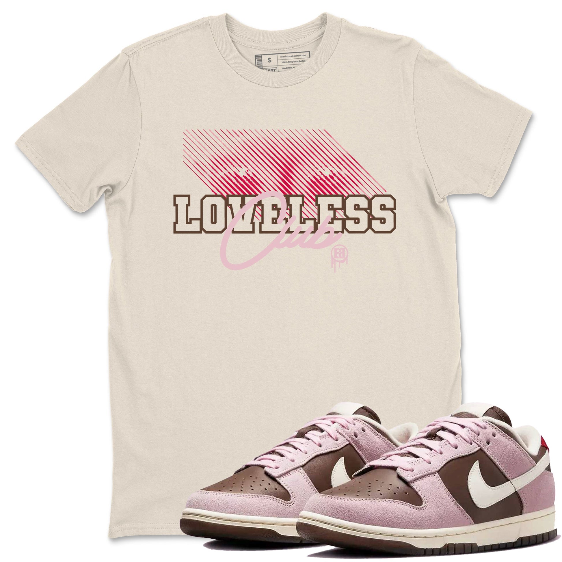 Dunk Cacao Wow And Pink Foam shirts to match jordans Loveless Club sneaker match tees Dunk Cacao Wow And Pink Foam SNRT Sneaker Tees streetwear brand Natural 1 unisex cotton tee