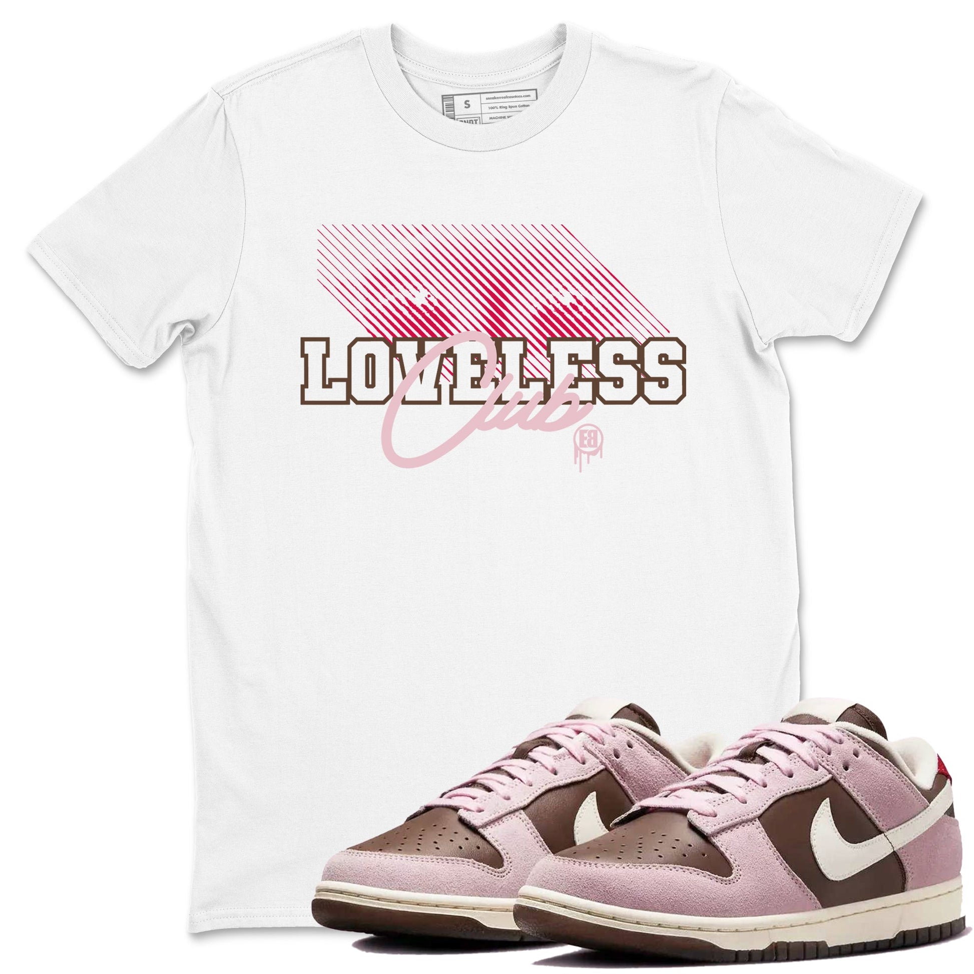 Dunk Cacao Wow And Pink Foam shirts to match jordans Loveless Club sneaker match tees Dunk Cacao Wow And Pink Foam SNRT Sneaker Tees streetwear brand White 1 unisex cotton tee