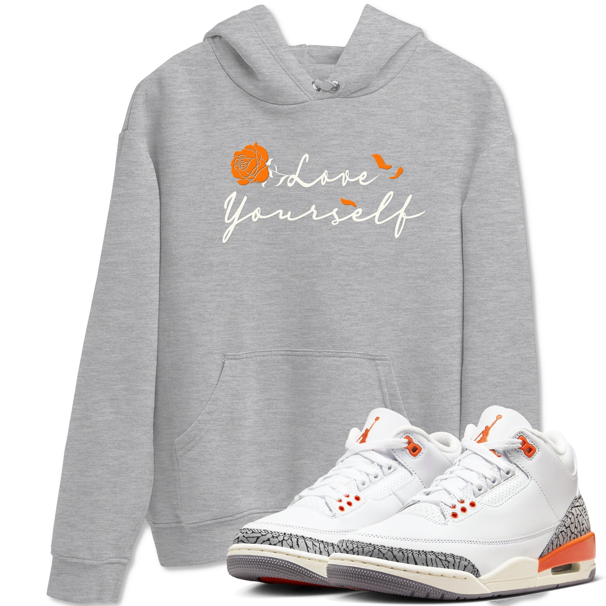 3s Georgia Peach shirt to match jordans Love Yourself sneaker tees Air Jordan 3 Georgia Peach SNRT Sneaker Release Tees unisex cotton Heather Grey 1 crew neck shirt