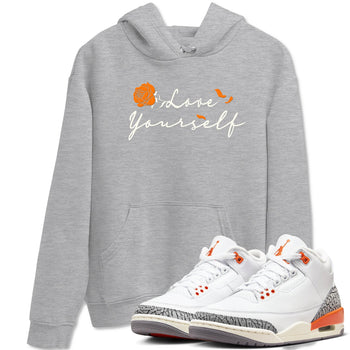 3s Georgia Peach shirt to match jordans Love Yourself sneaker tees Air Jordan 3 Georgia Peach SNRT Sneaker Release Tees unisex cotton Heather Grey 1 crew neck shirt