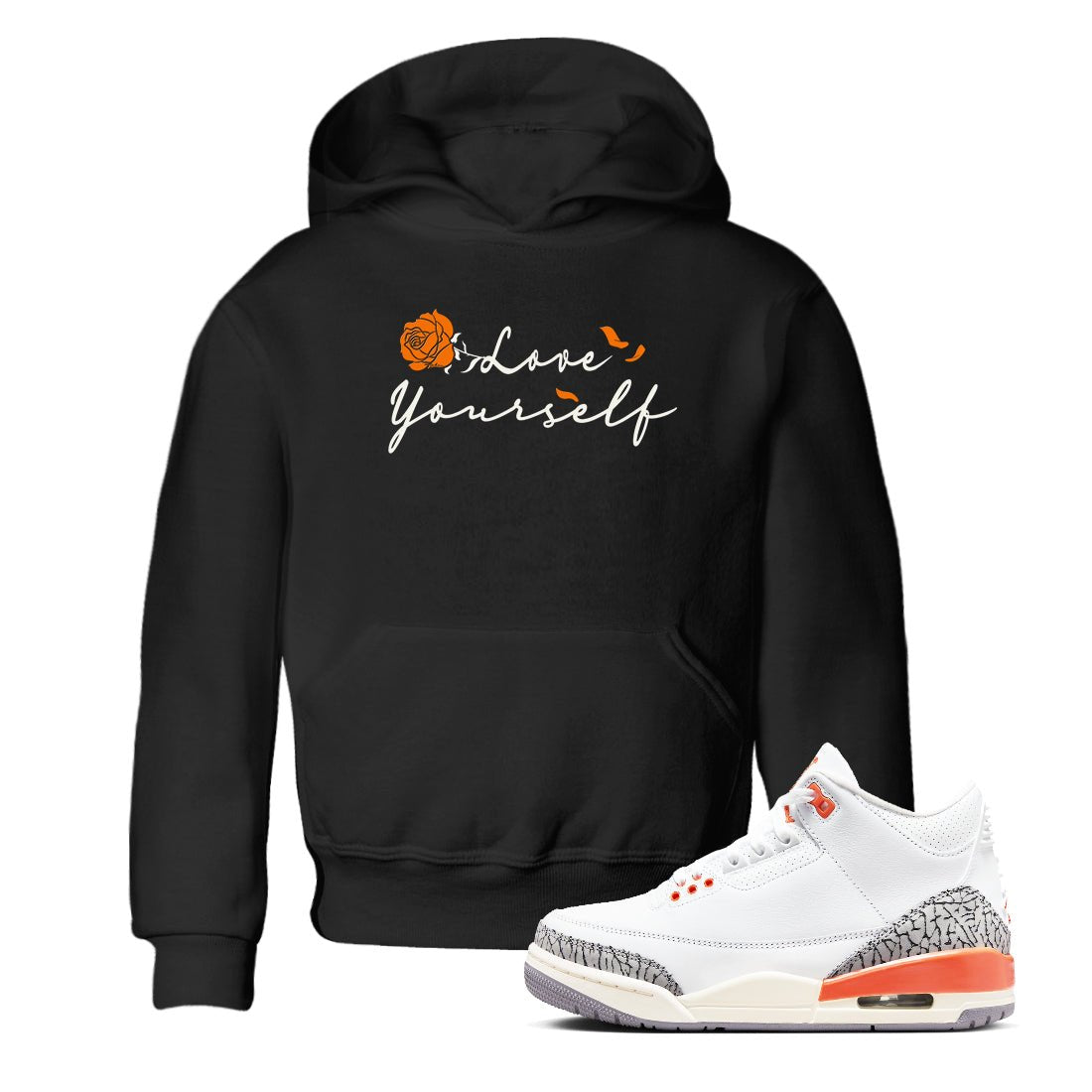 3s Georgia Peach shirt to match jordans Love Yourself sneaker tees Air Jordan 3 Georgia Peach SNRT sneaker release tees baby toddler Black 1 cotton Shirt