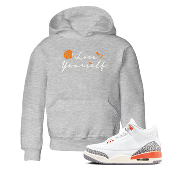3s Georgia Peach shirt to match jordans Love Yourself sneaker tees Air Jordan 3 Georgia Peach SNRT sneaker release tees baby toddler Heather Grey 1 cotton Shirt