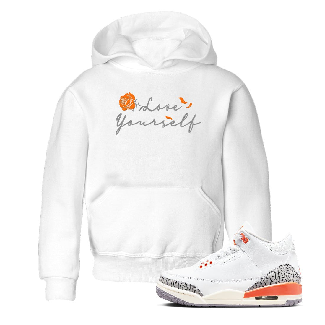 3s Georgia Peach shirt to match jordans Love Yourself sneaker tees Air Jordan 3 Georgia Peach SNRT sneaker release tees baby toddler White 1 cotton Shirt