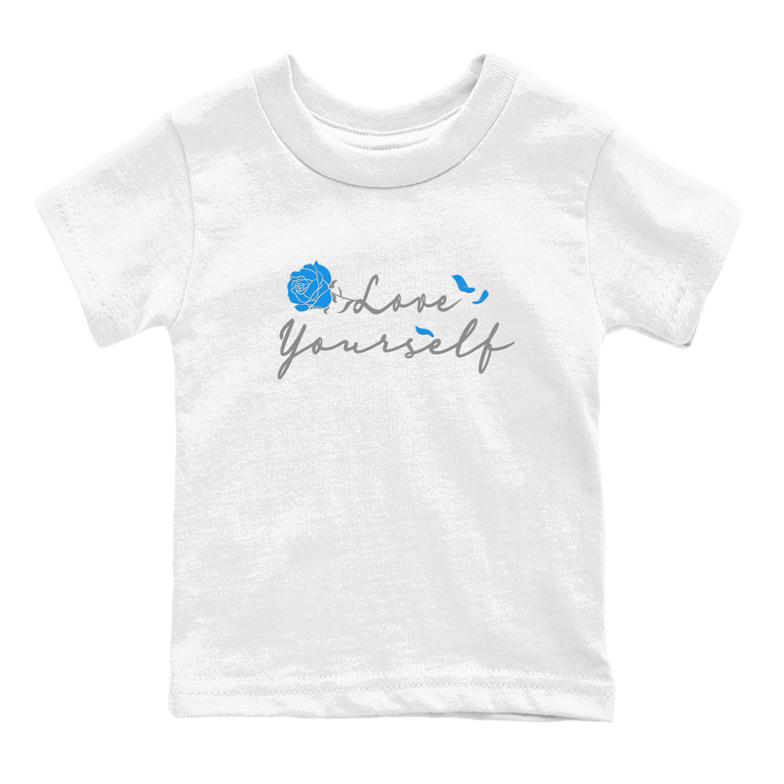AJ 4 Military Blue shirt to match jordans Love Yourself sneaker tees Air Jordan 4 Military Blue SNRT sneaker release tees baby toddler White 2 cotton Shirt