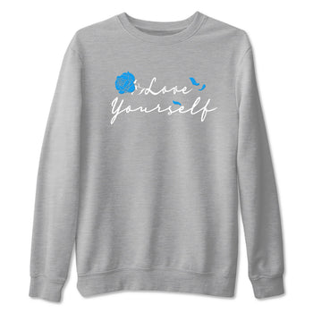 AJ 4 Military Blue shirt to match jordans Love Yourself sneaker tees Air Jordan 4 Military Blue SNRT Sneaker Release Tees unisex cotton Heather Grey 2 crew neck shirt