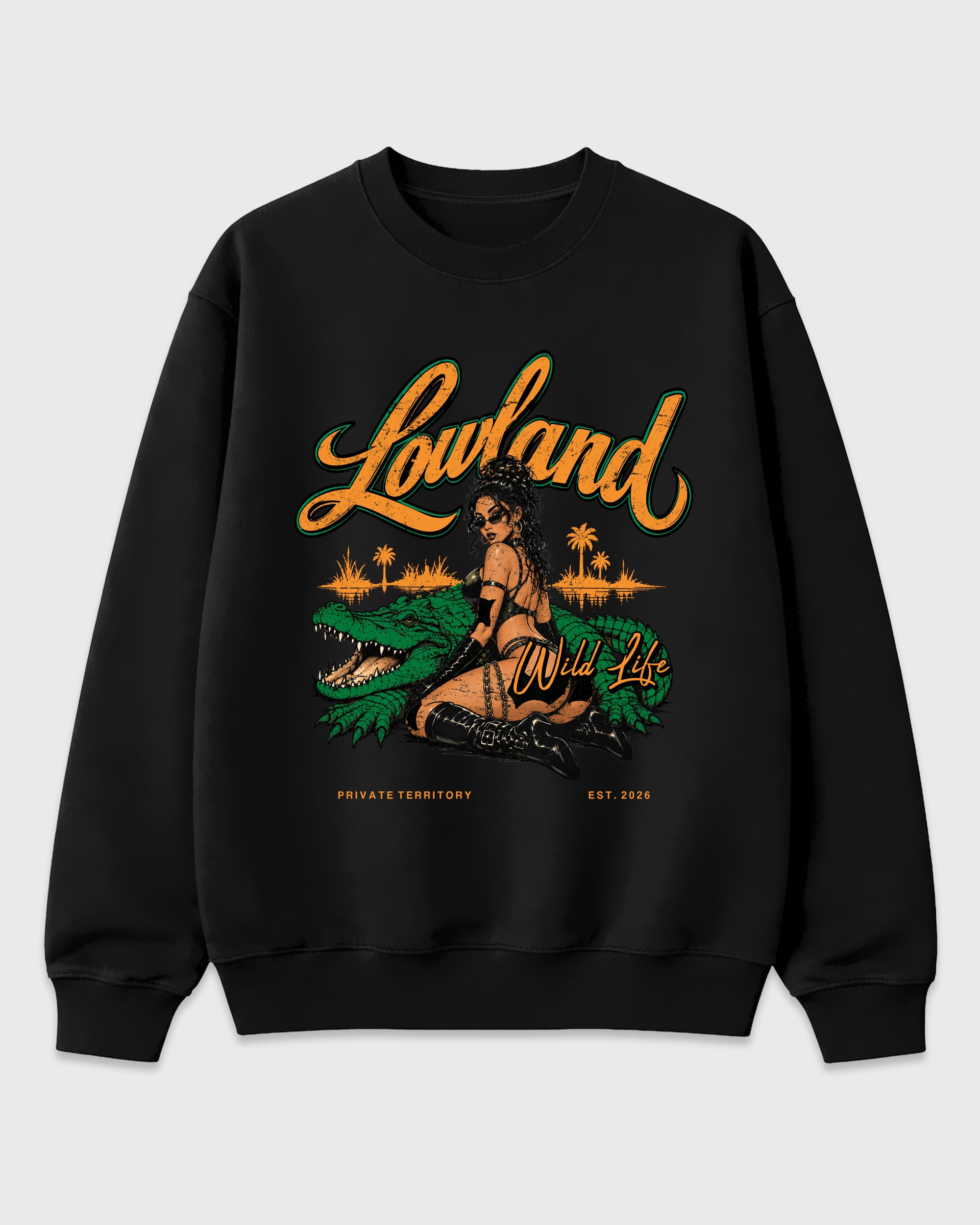 Lowland Graphic T-Shirt featuring original streetwear artwork designed to match the Air Jordan 11 Green Screen. Black 2 Graphic Tee.