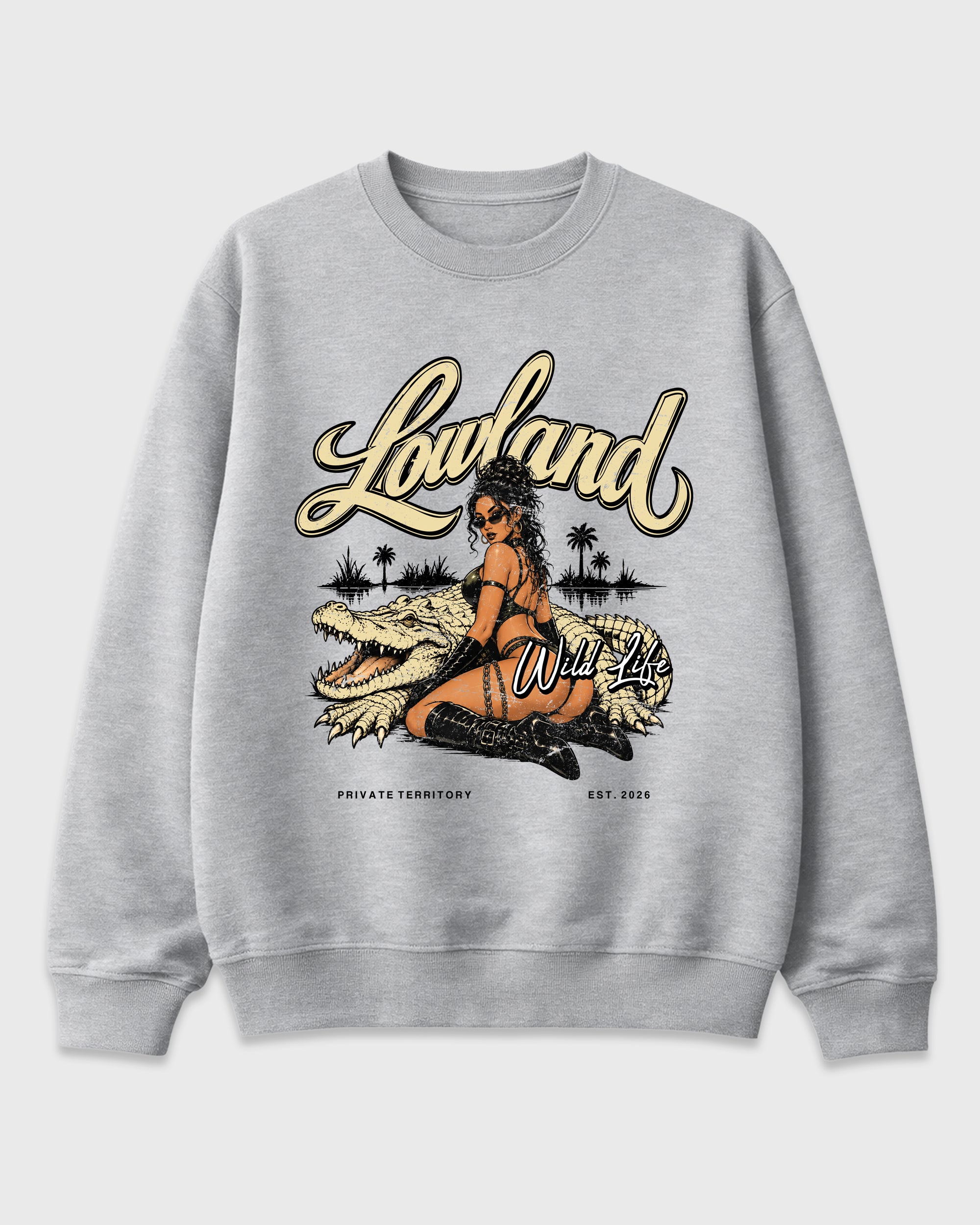 Lowland Graphic T-Shirt featuring original streetwear artwork designed to match the Air Jordan 4 X J Balvin Amazonas. Heather Grey 2 Graphic Tee.