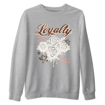 Sneaker match tees – Sneaker Tees To Match Air Jordan 1 Baroque Brown Shoes – Loyalty Tee Heather Grey 2