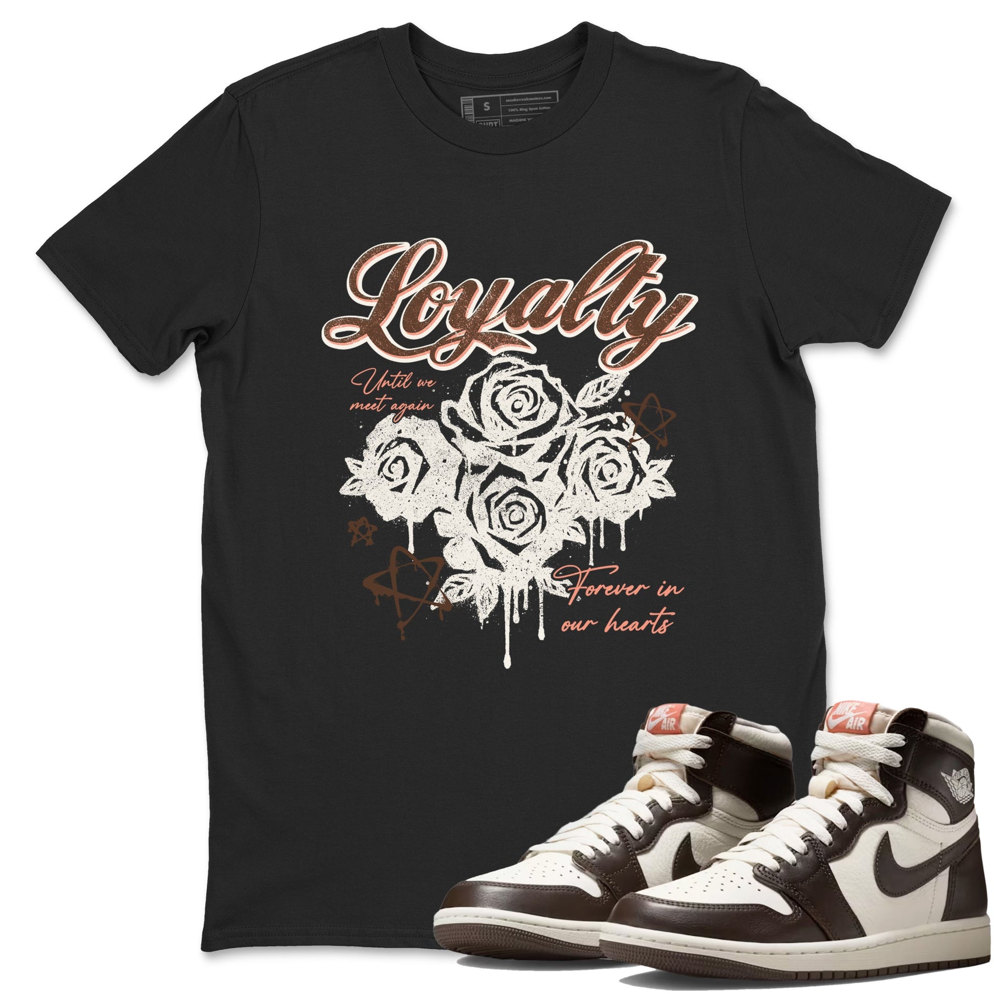 Sneaker match tees – Sneaker Tees To Match Air Jordan 1 Baroque Brown Shoes – Loyalty Tee Black 1