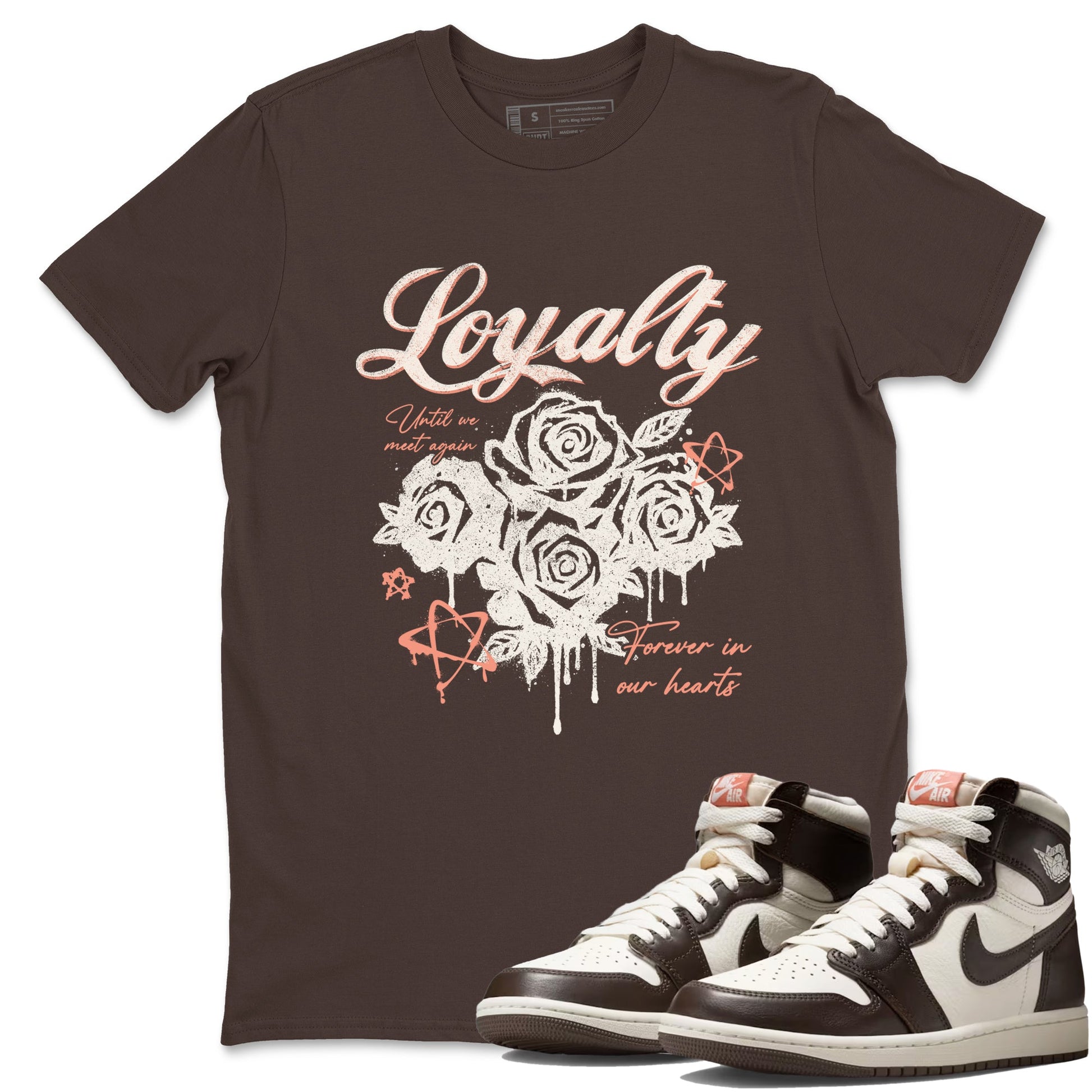 Sneaker match tees – Sneaker Tees To Match Air Jordan 1 Baroque Brown Shoes – Loyalty Tee Dark Chocolate 1