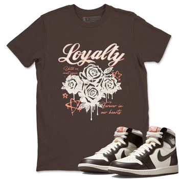 Sneaker match tees – Sneaker Tees To Match Air Jordan 1 Baroque Brown Shoes – Loyalty Tee Dark Chocolate 1