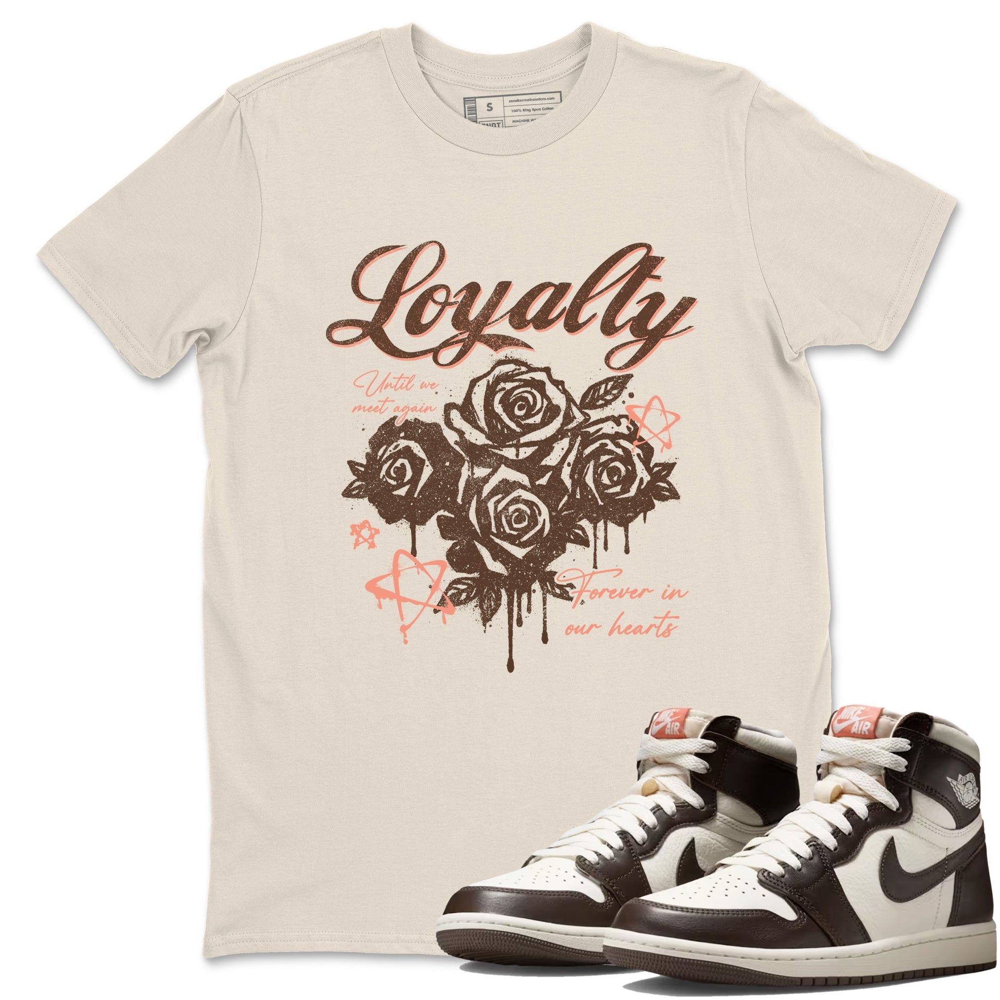 Sneaker match tees – Sneaker Tees To Match Air Jordan 1 Baroque Brown Shoes – Loyalty Tee Natural 1