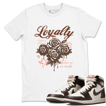 Sneaker match tees – Sneaker Tees To Match Air Jordan 1 Baroque Brown Shoes – Loyalty Tee White 1