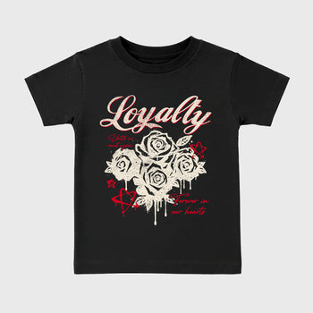 Sneaker match tees – Sneaker Tees To Match Air Jordan 1 Flight Club Shoes – Loyalty Kids T-Shirt Black 2