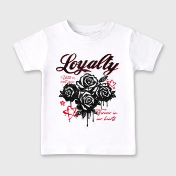 Sneaker match tees – Sneaker Tees To Match Air Jordan 1 Flight Club Shoes – Loyalty Kids T-Shirt White 2