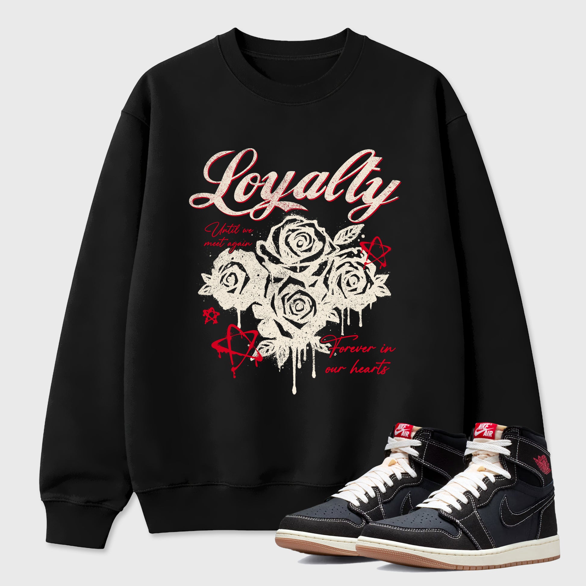 Sneaker match tees – Sneaker Tees To Match Air Jordan 1 Flight Club Shoes – Loyalty Tee Black 1