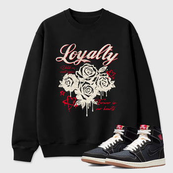 Sneaker match tees – Sneaker Tees To Match Air Jordan 1 Flight Club Shoes – Loyalty Tee Black 1