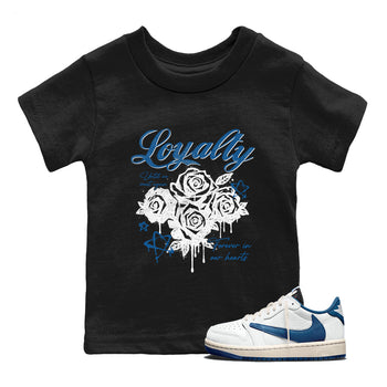 Sneaker Threads – Sneaker Threads To Match Air Jordan 1 Travis Scott Fragment Shoes – Loyalty Kids T-Shirt Black 1
