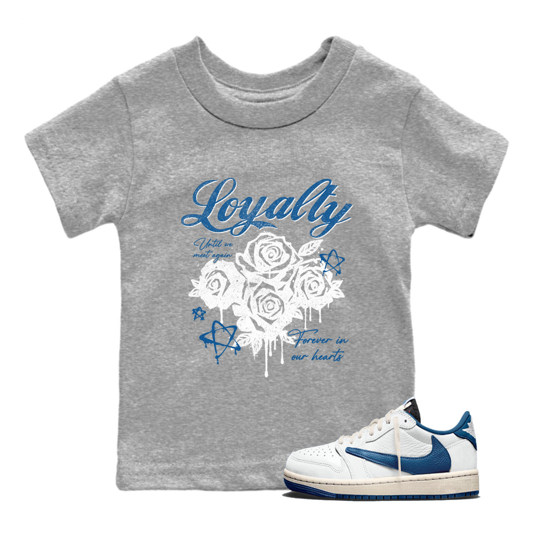 Sneaker Threads – Sneaker Threads To Match Air Jordan 1 Travis Scott Fragment Shoes – Loyalty Kids T-Shirt Heather Grey 1