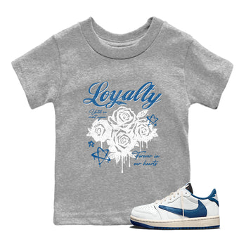 Sneaker Threads – Sneaker Threads To Match Air Jordan 1 Travis Scott Fragment Shoes – Loyalty Kids T-Shirt Heather Grey 1