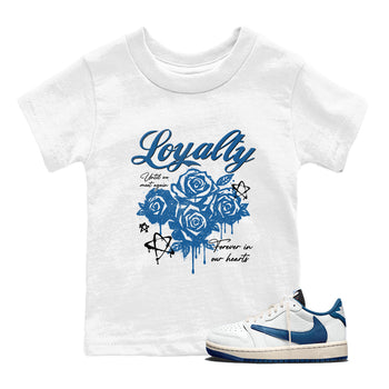Sneaker Threads – Sneaker Threads To Match Air Jordan 1 Travis Scott Fragment Shoes – Loyalty Kids T-Shirt White 1