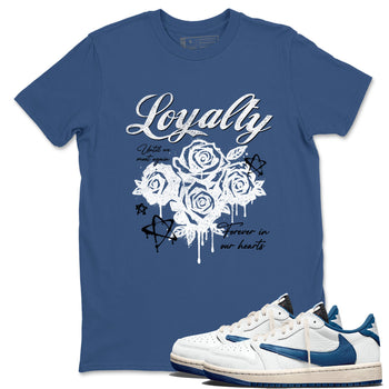 Sneaker Threads – Sneaker Threads To Match Air Jordan 1 Travis Scott Fragment Shoes – Loyalty Tee Denim Blue 1