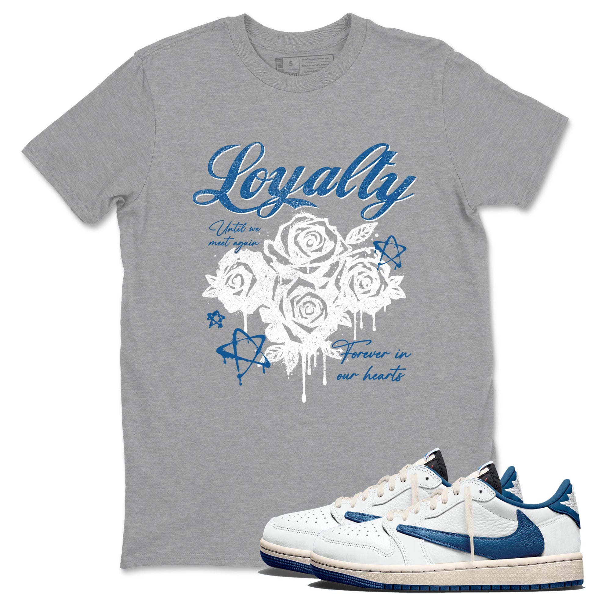 Sneaker Threads – Sneaker Threads To Match Air Jordan 1 Travis Scott Fragment Shoes – Loyalty Tee Heather Grey 1